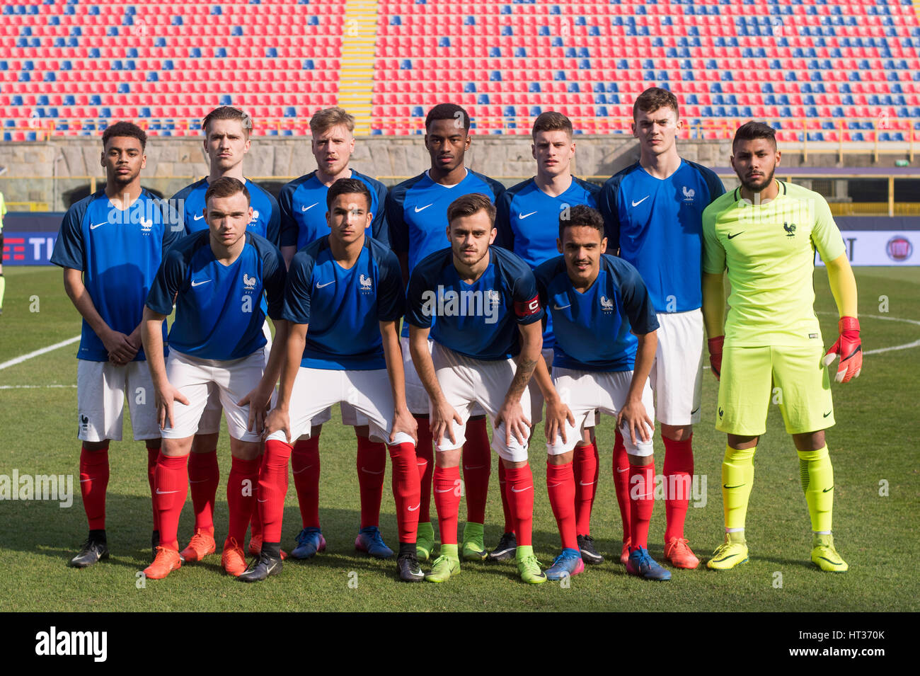 Bologna, Italy. 22nd Feb, 2017. U19France team group lineup (FRA
