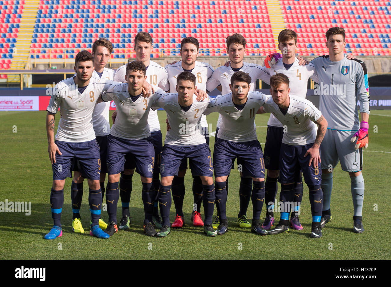 Bologna, Italy. 22nd Feb, 2017. U19Italy team group lineup (ITA