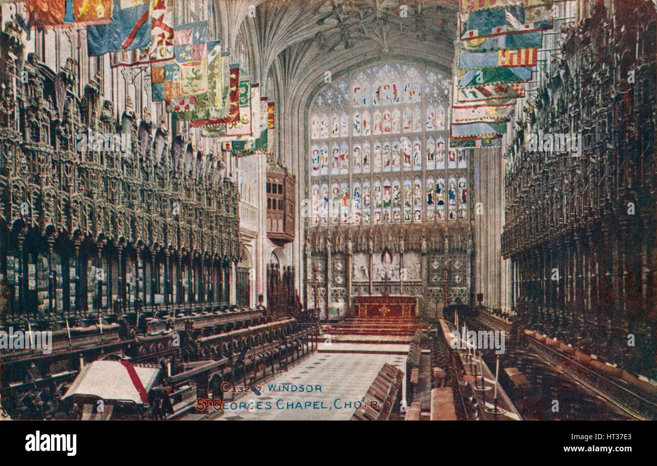 'Windsor, St. George's Chapel, Choir' c1916. Artist: Unknown. Stock Photo