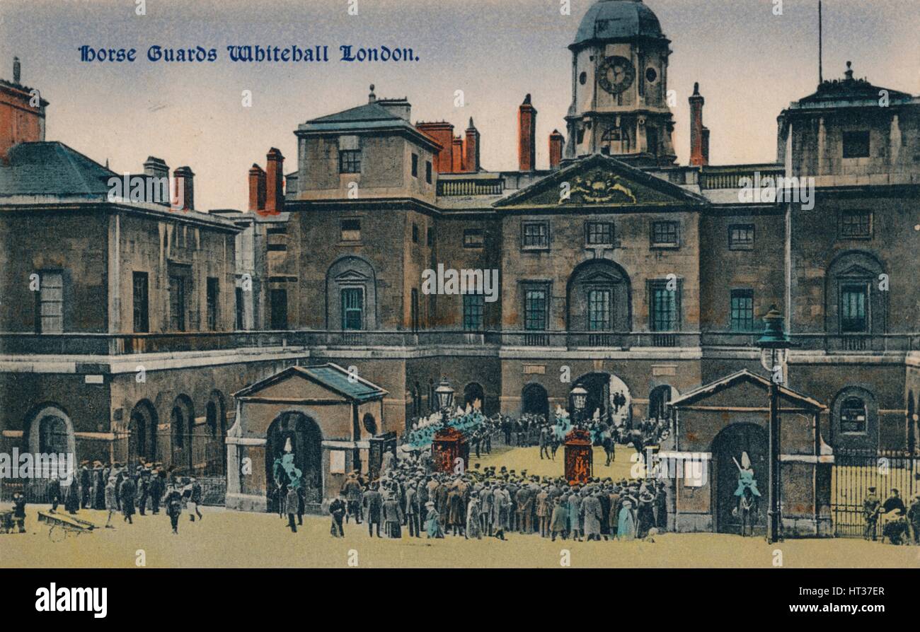 'Horse Guards Whitehall London', c1910.  Artist: Unknown. Stock Photo