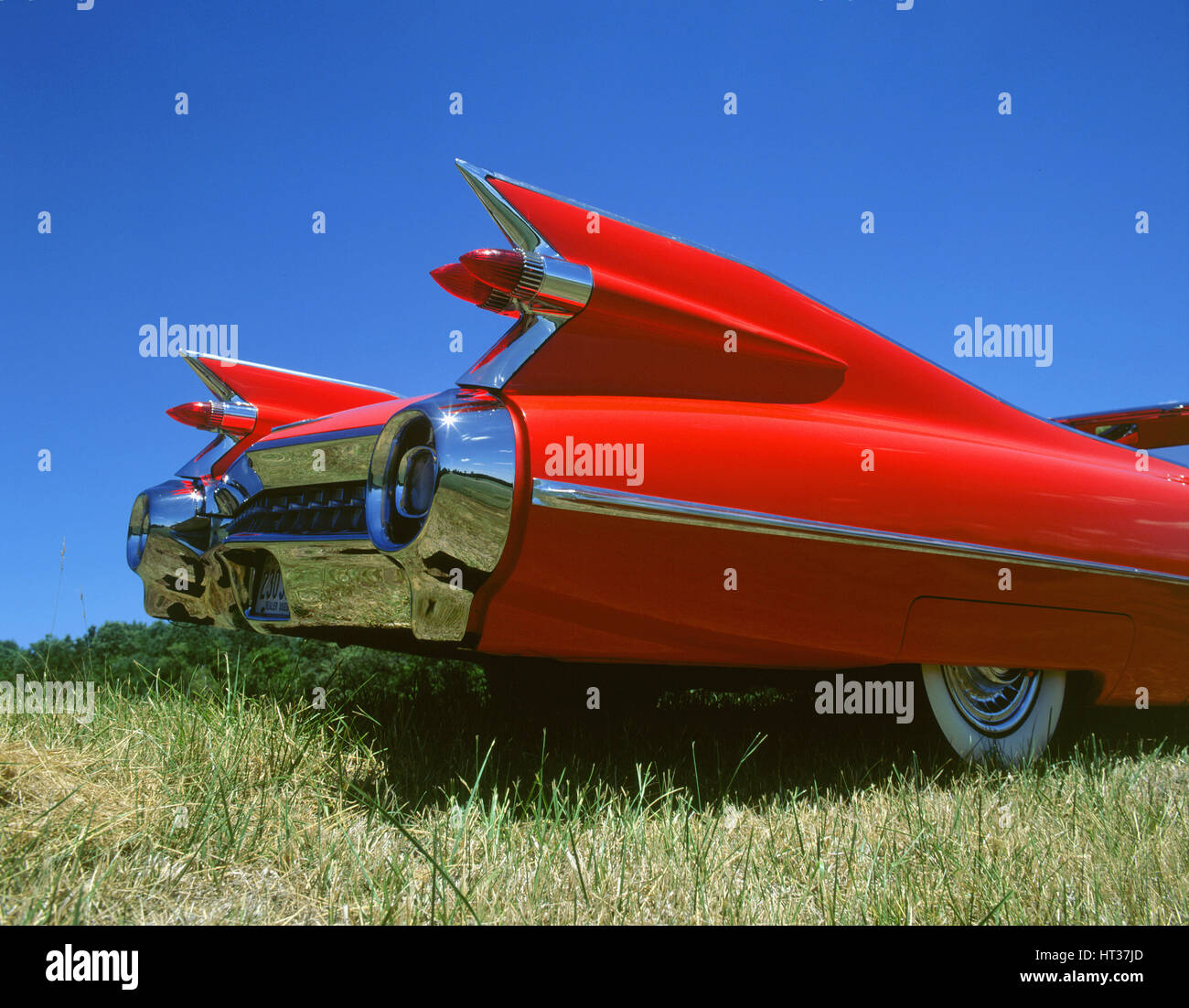 1959 Cadillac series 62 tail fins. Artist: Unknown. Stock Photo