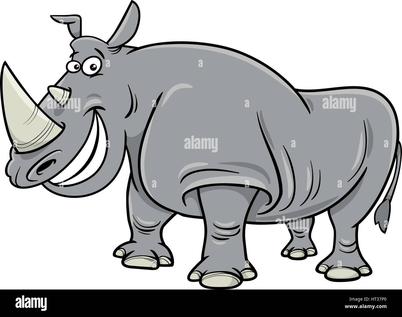 Cartoon grey rhino character hi-res stock photography and images - Alamy