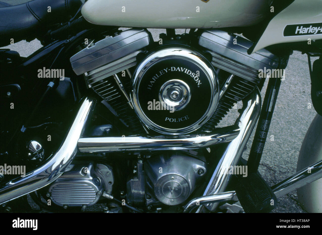 Engine of 1994 Harley Davidson police bike Artist Unknown Stock Image