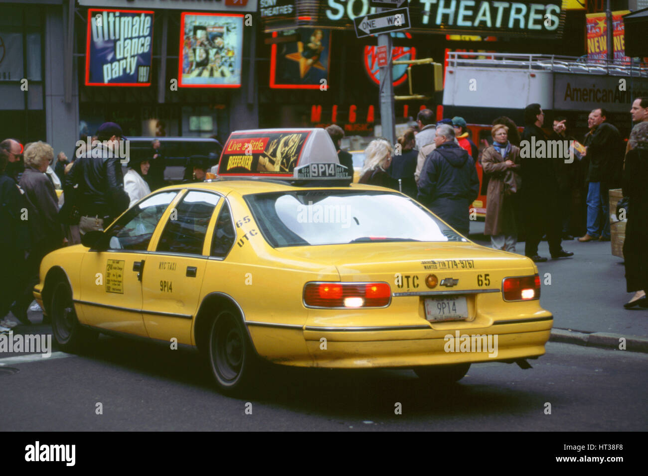 New York Yellow Taxi cab, 1995. Artist Unknown Stock Photo Alamy