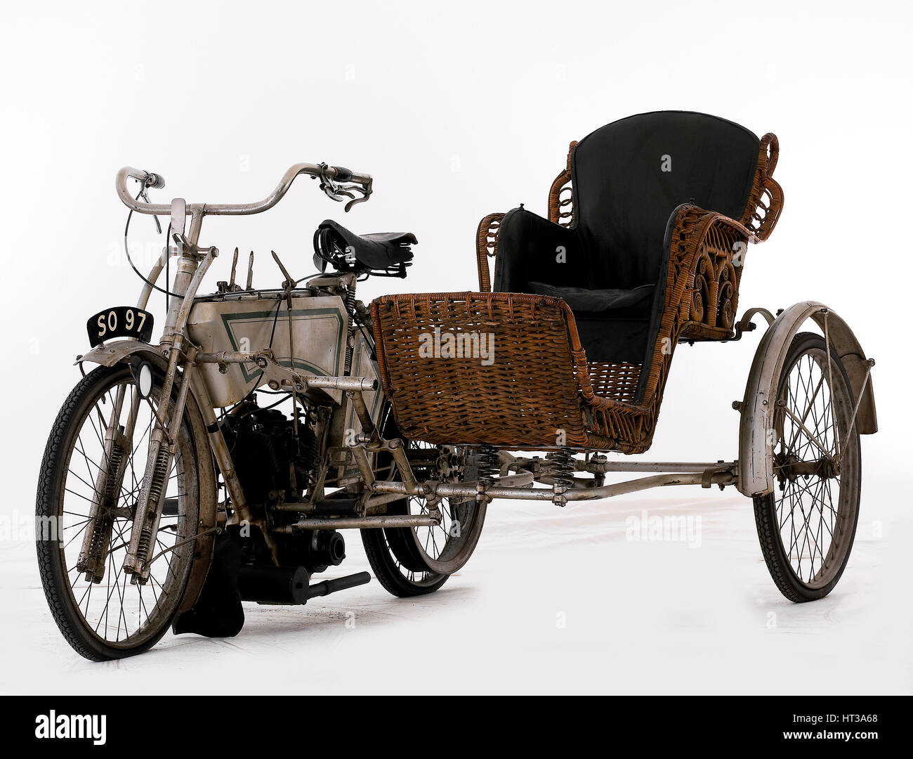 1906 Rex Motorcycle with Sidecar. Artist: Unknown. Stock Photo
