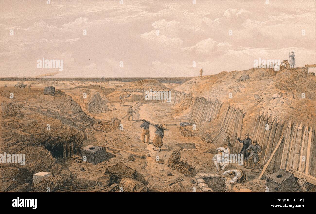 'Ditch of the Bastion Du Mat', 1856. Artist Edmund Walker Stock Photo