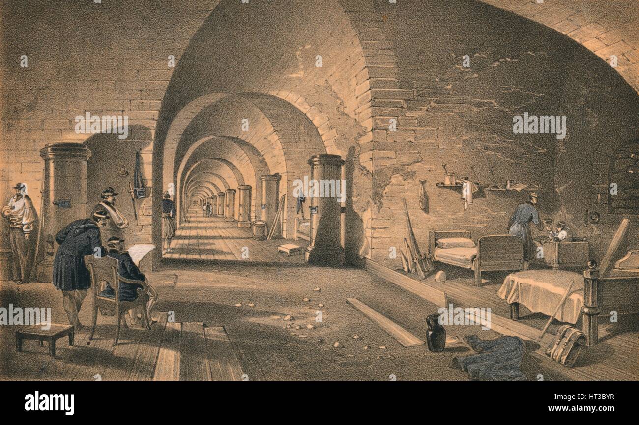 'Interior of Fort Nicholas', 1856. Artist Edmund Walker Stock Photo