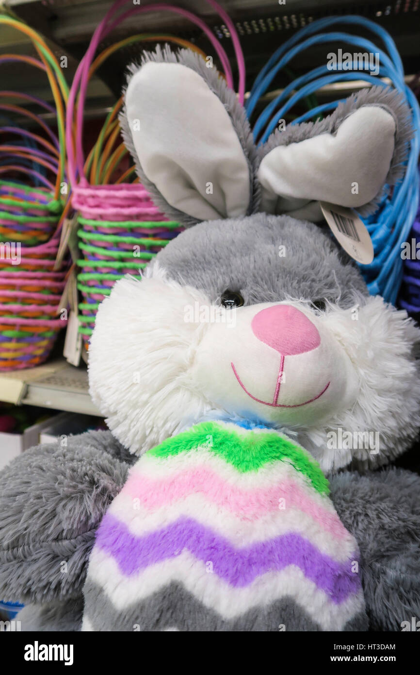 Easter Stuffed Animals at Kmart, NYC, USA Stock Photo