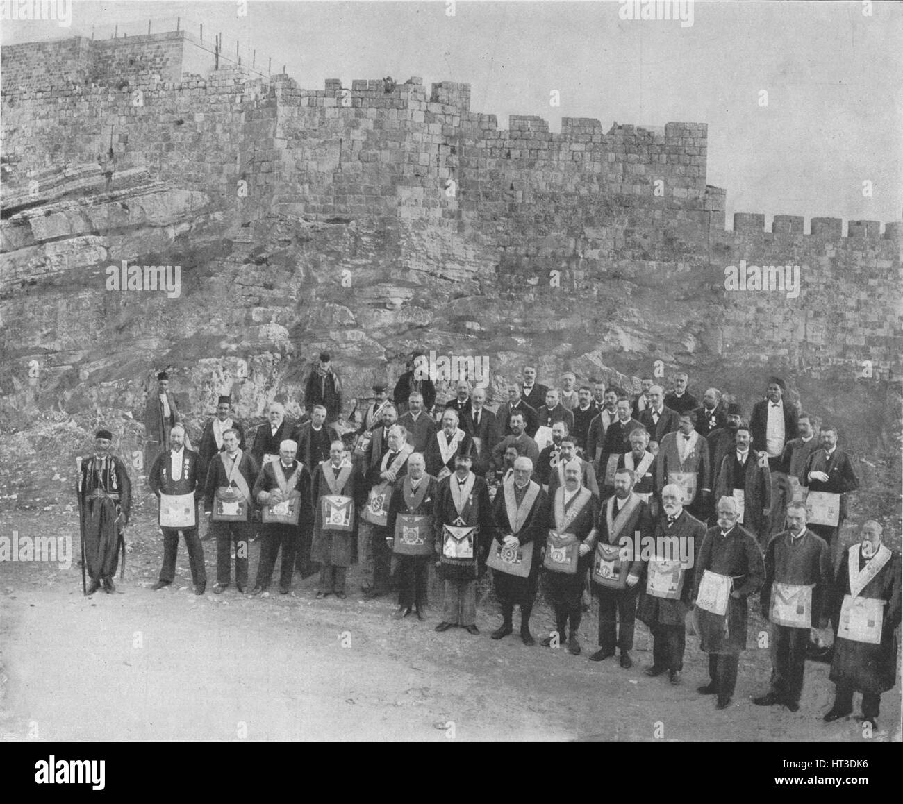 'English Freemasons at Jerusalem', 1898. Artist: CN Tadros. Stock Photo