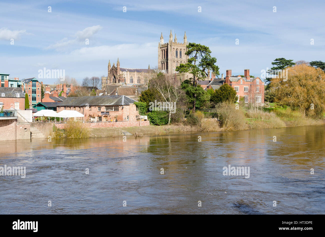 The River Wye in Hereford, Herefordshire Stock Photo