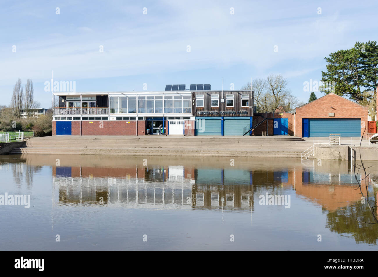 Hereford Rowing Club on the River Wye in Hereford, Herefordshire Stock Photo