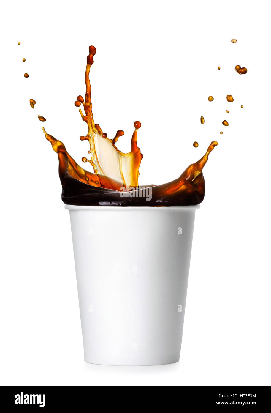 coffee splash from a paper cup Stock Photo Alamy