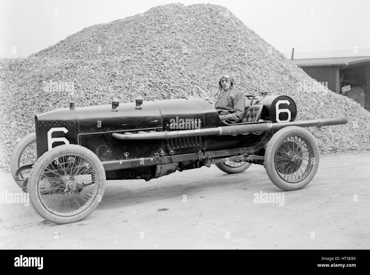 AJ Hancock's 3308 cc Vauxhall at the RAC Isle of Man TT race, 10 June 1914. Artist: Bill Brunell. Stock Photo