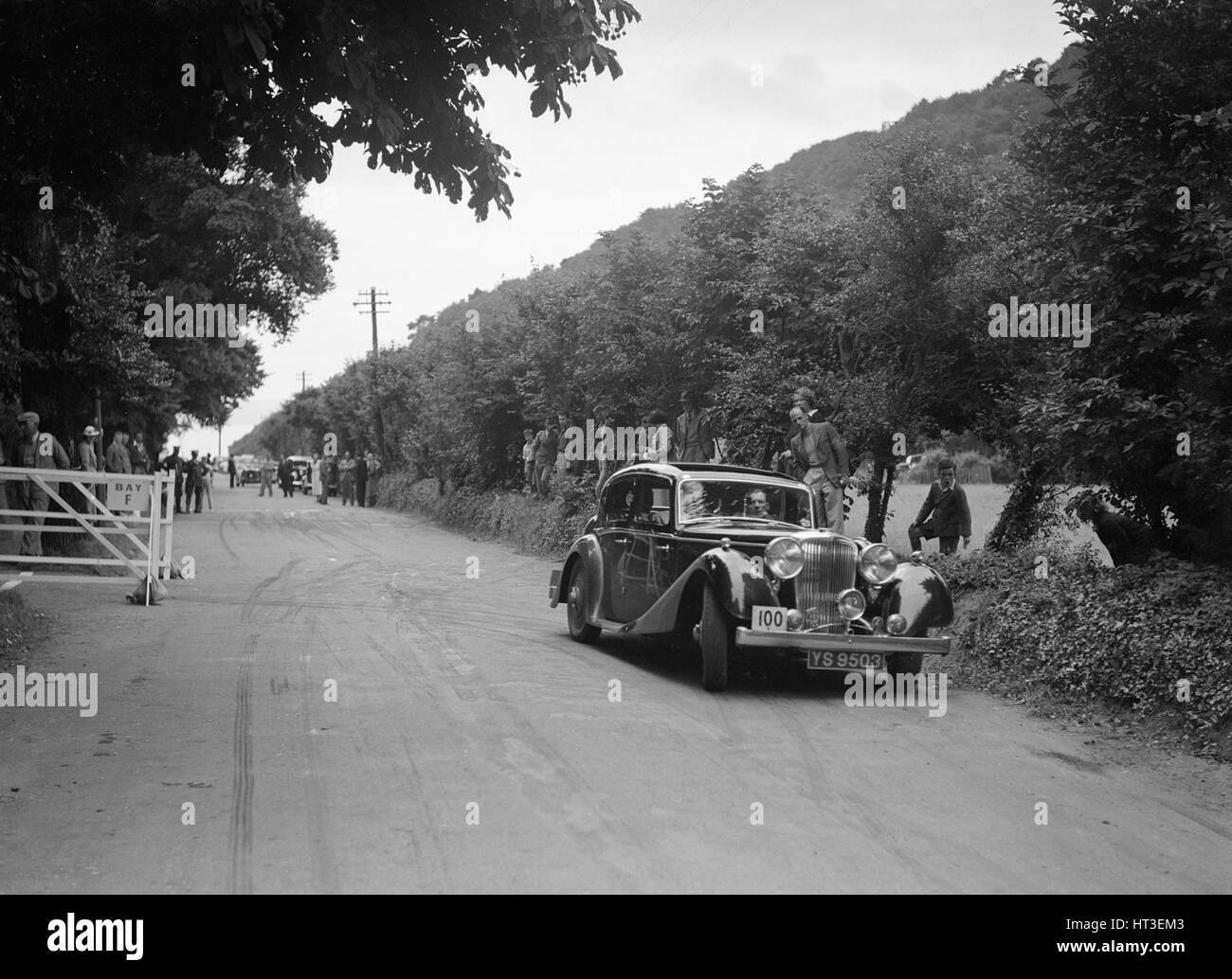 SS Stanley's Jaguar SS competing at the MCC Torquay Rally, July 1937. Artist: Bill Brunell. Stock Photo