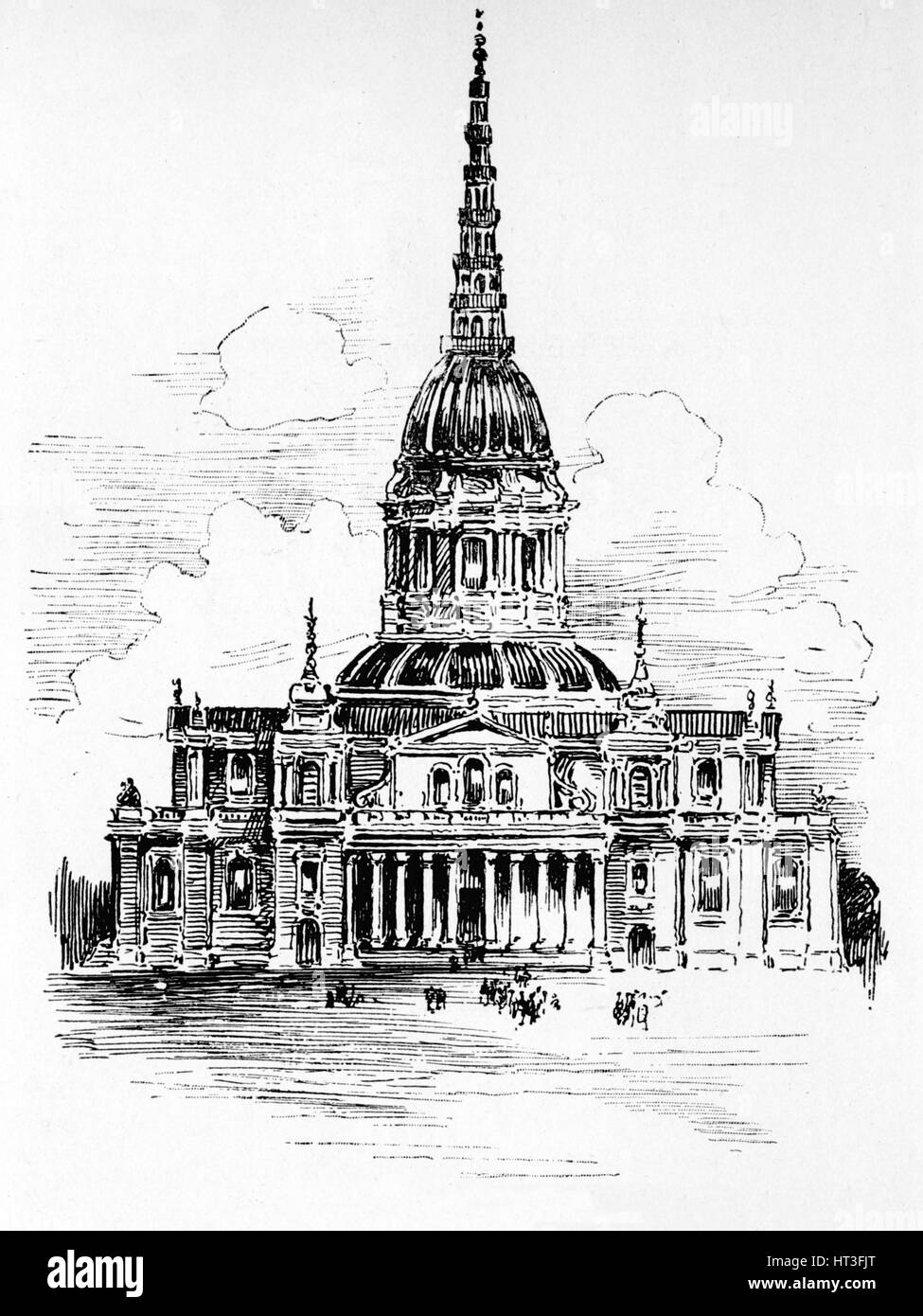'Sir Christopher Wren's Final Design for St Paul's', 17th century. (1910). Artist: Sir Christopher Wren. Stock Photo