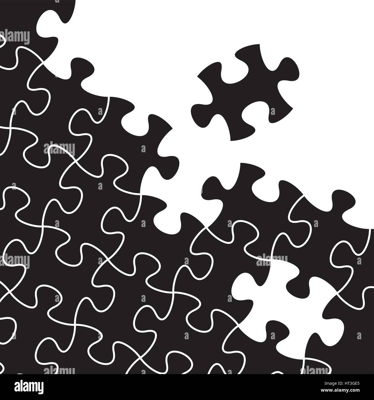 Black White Jigsaw Puzzle Outline Stock Vector Images Alamy