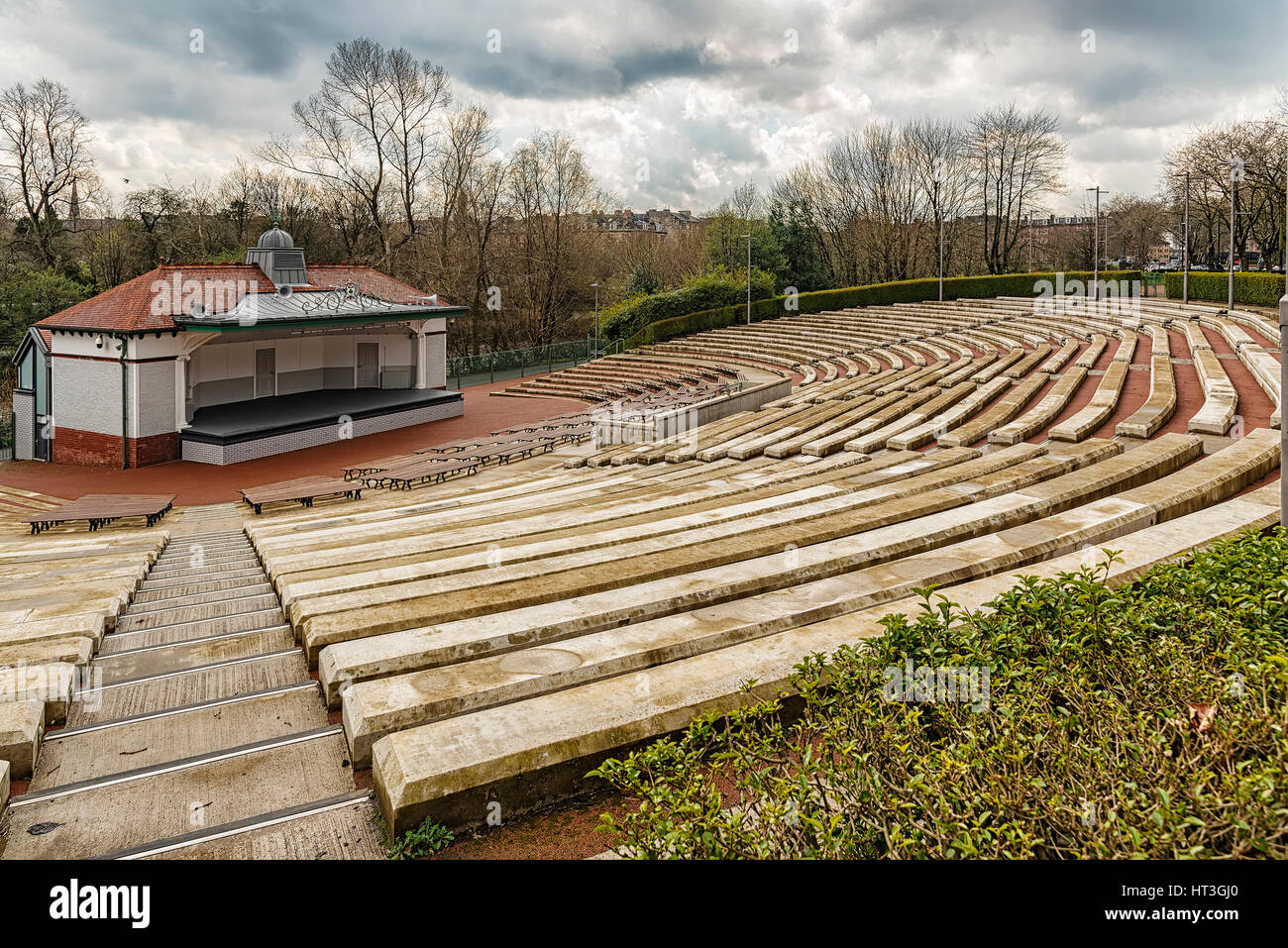 The Kelvingrove park bandstand situated in the west end area of Glasgow