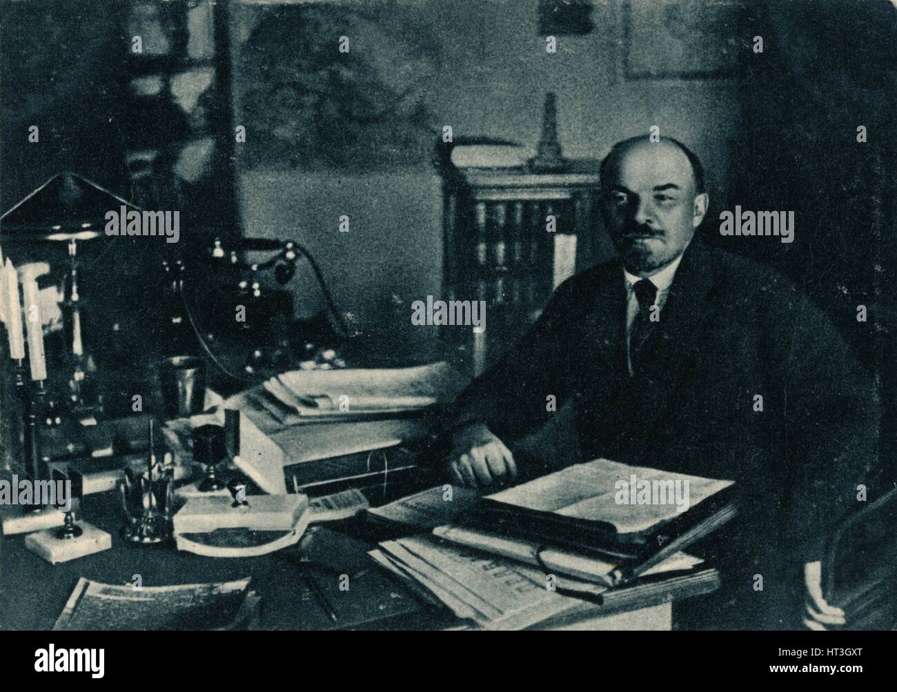 'Vladimir Ilich Lenin, Russian Bolshevik leader, Moscow, Russia, 7th October', 1922. Artist: Unknown. Stock Photo
