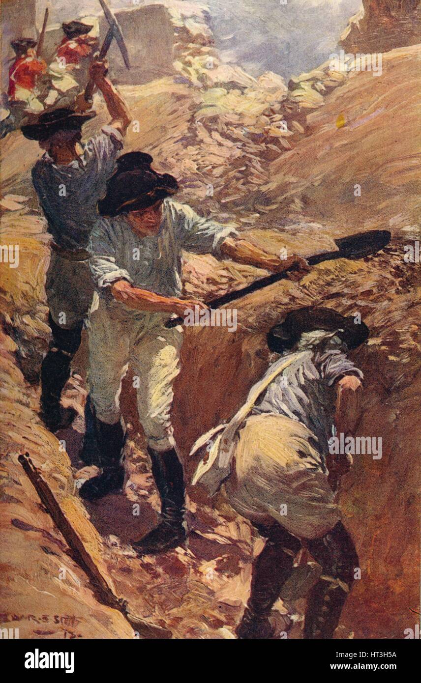 'Clive in the Trenches at Arcot', 1751 (c1912). Artist: Unknown. Stock Photo
