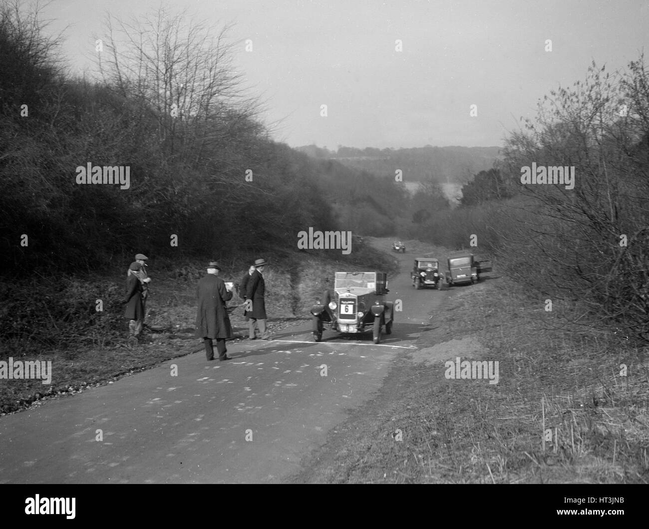 Bayliss-Thomas of WJ Hayward, winner of the JCC Half-Day Trial, Ranmore Common, Surrey, 1930. Artist: Bill Brunell. Stock Photo