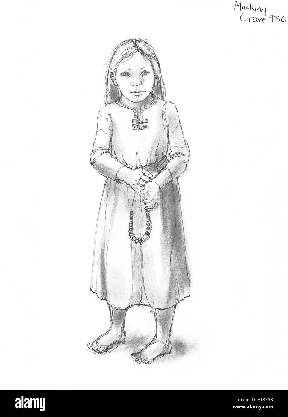 Anglo-Saxon girl, c5th-10th century, (c1990-2010) Artist: Judith Dobie. Stock Photo