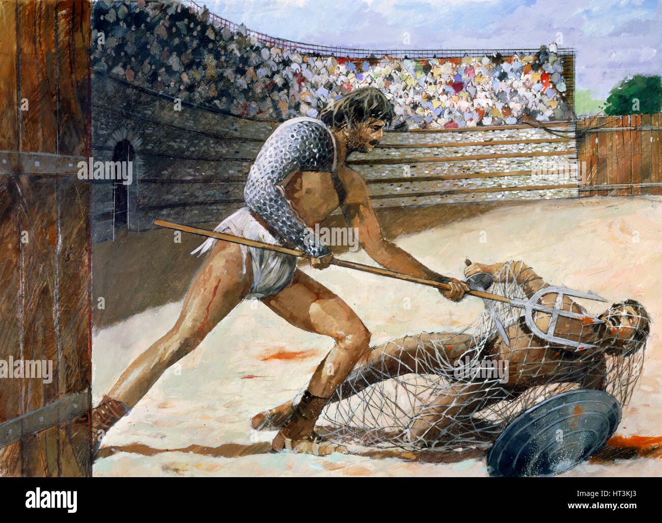Roman Gladiators, c3rd century, (c1990-2010). Artist: Ivan Lapper. Stock Photo