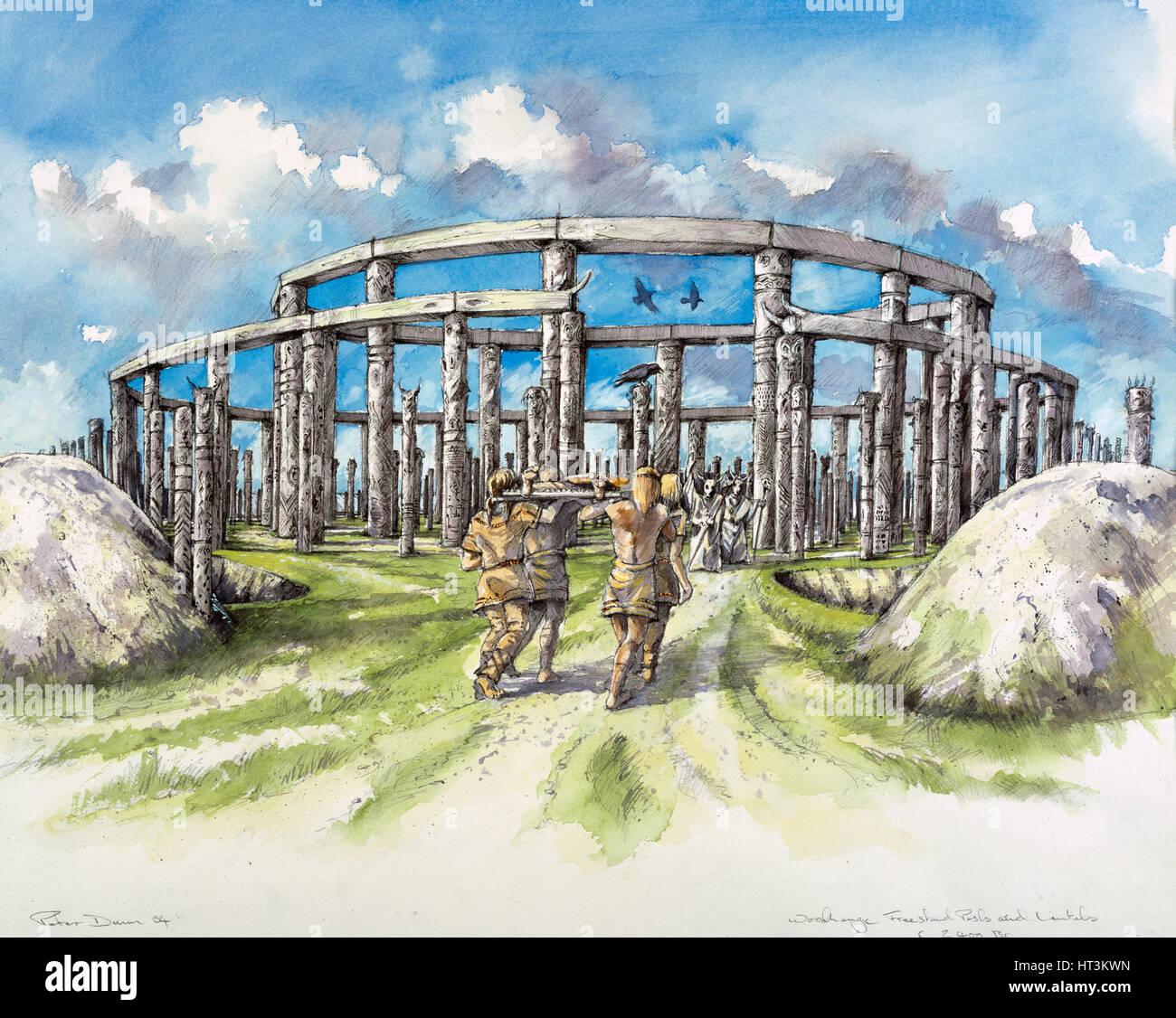 Woodhenge, c25th century BC, (c1990-2010). Artist: Mike Seaforth. Stock Photo