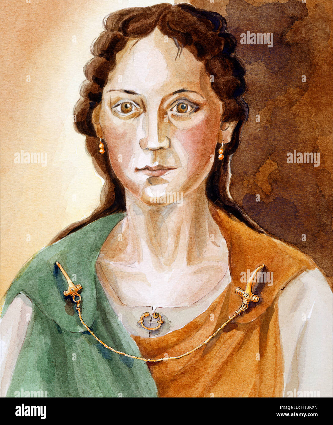 Roman woman, late 2nd century, (c1990-2010). Artist: Judith Dobie. Stock Photo