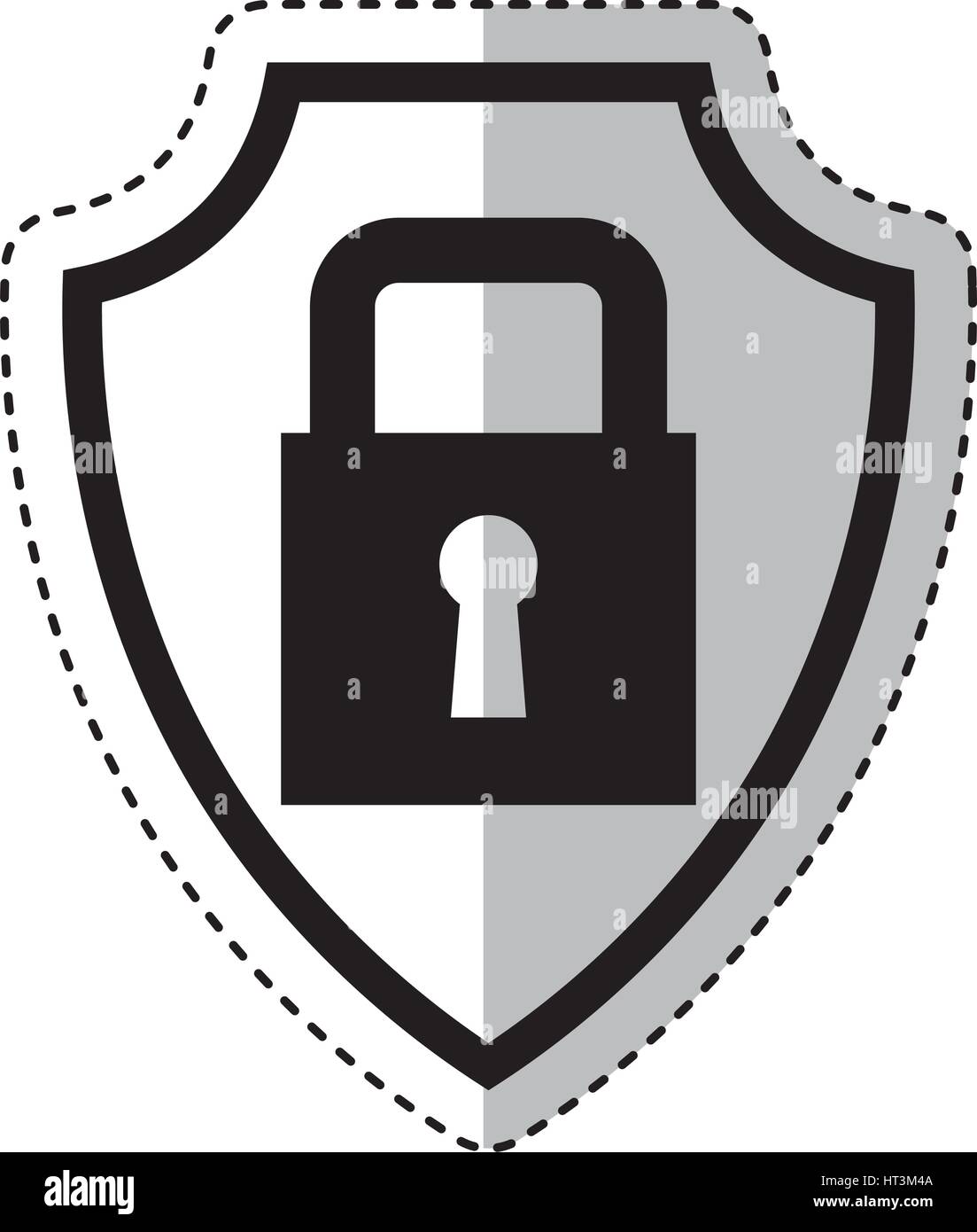 Shield insurance padlock isolated icon hi-res stock photography and ...