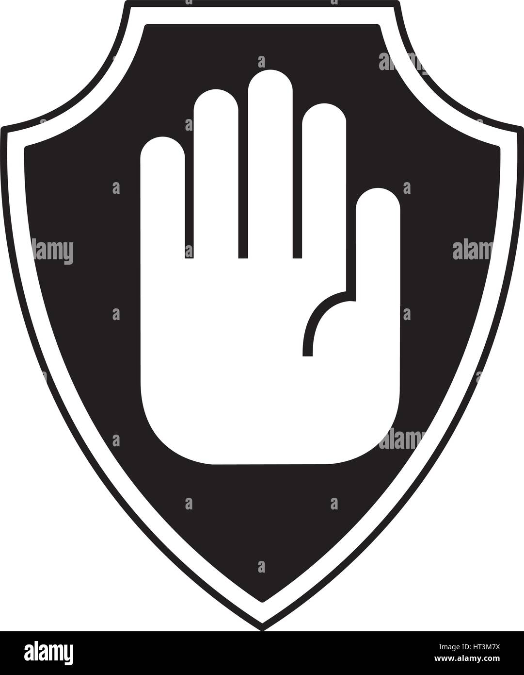 Stop hand shield secure security hi-res stock photography and images ...