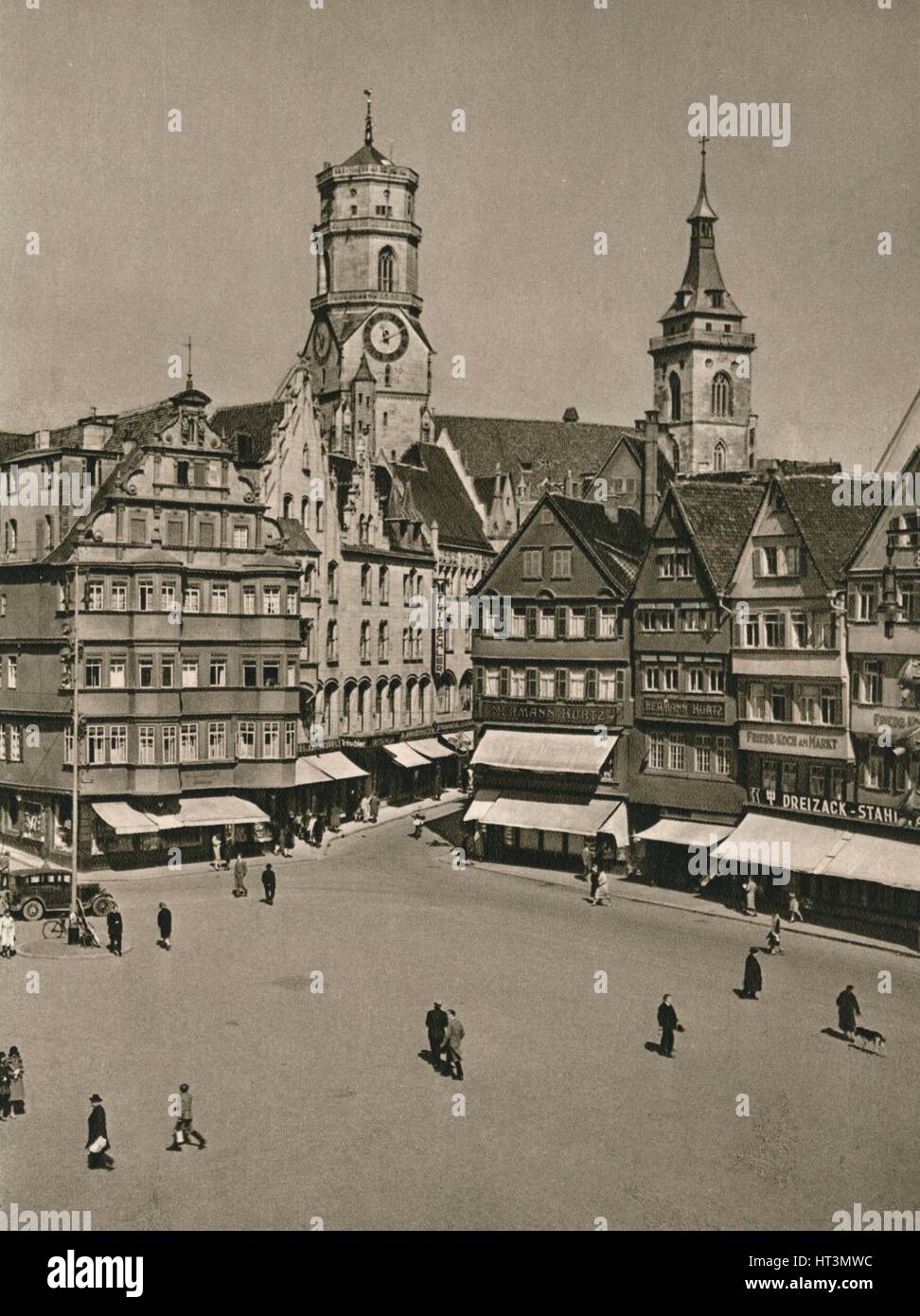 'Stuttgart. Maltplatz - Stiftskirche', 1931. Artist: Kurt Hielscher. Stock Photo