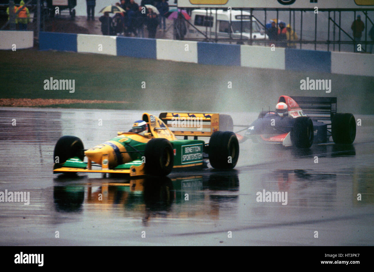 Benetton B193A Michael Schumacher 1993 Euro GP at Donington Artist: Unknown. Stock Photo