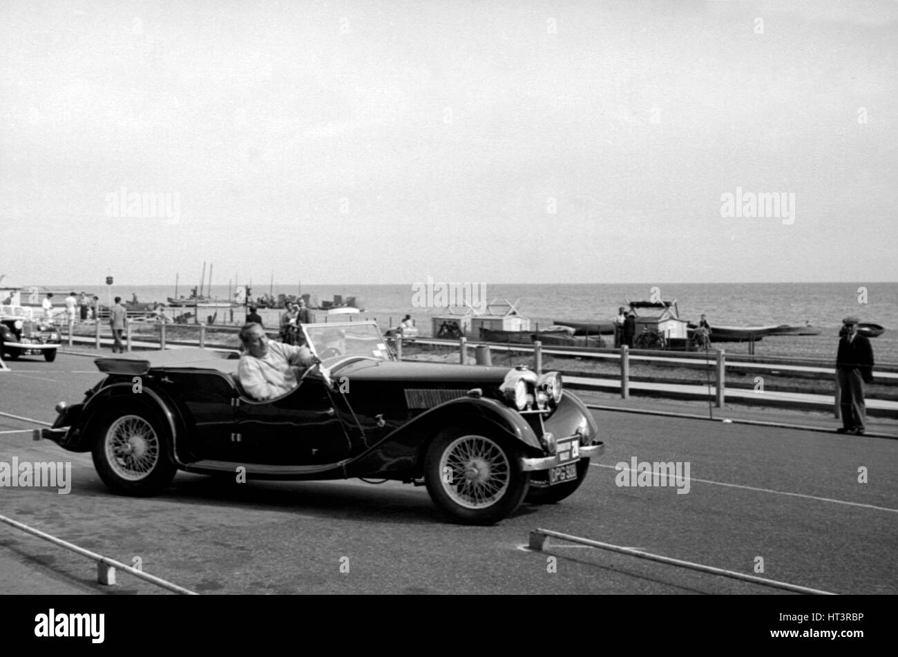 1937 Riley Lynx on the 1953 Brighton rally Artist: Unknown. Stock Photo