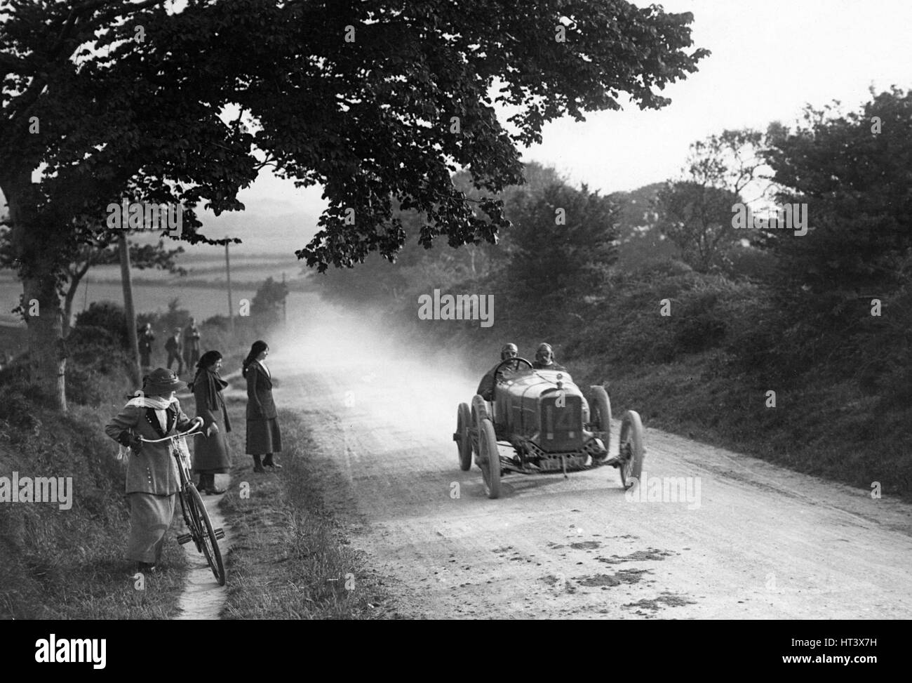 1914 Straker Squire, Isle of Man Tourist Trophy race, Frank Clement Artist: Unknown. Stock Photo