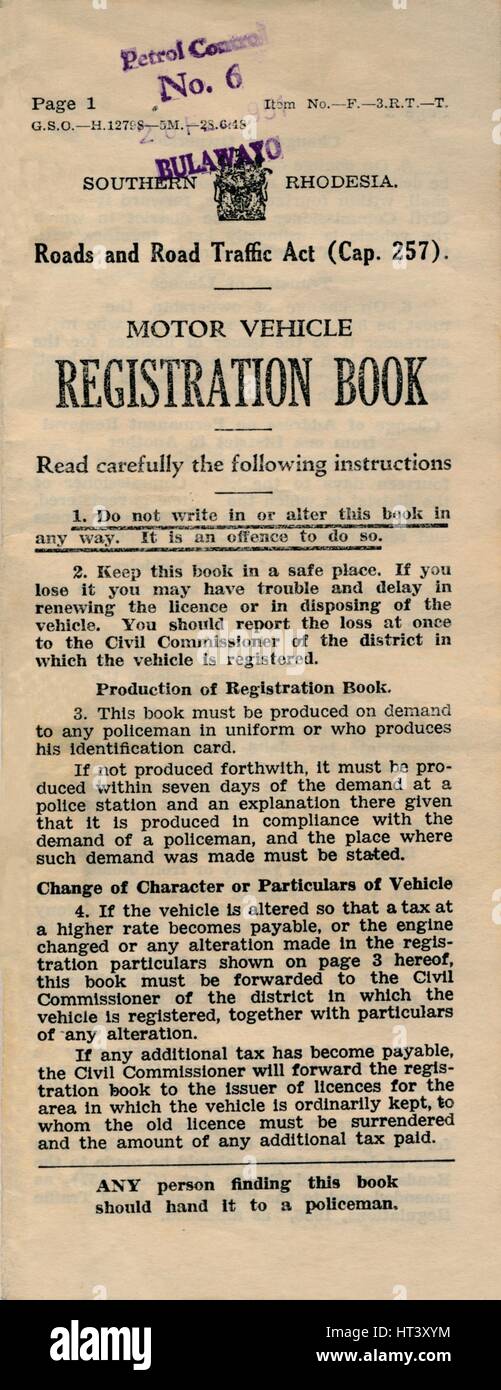 Motor vehicle registration hires stock photography and images Alamy