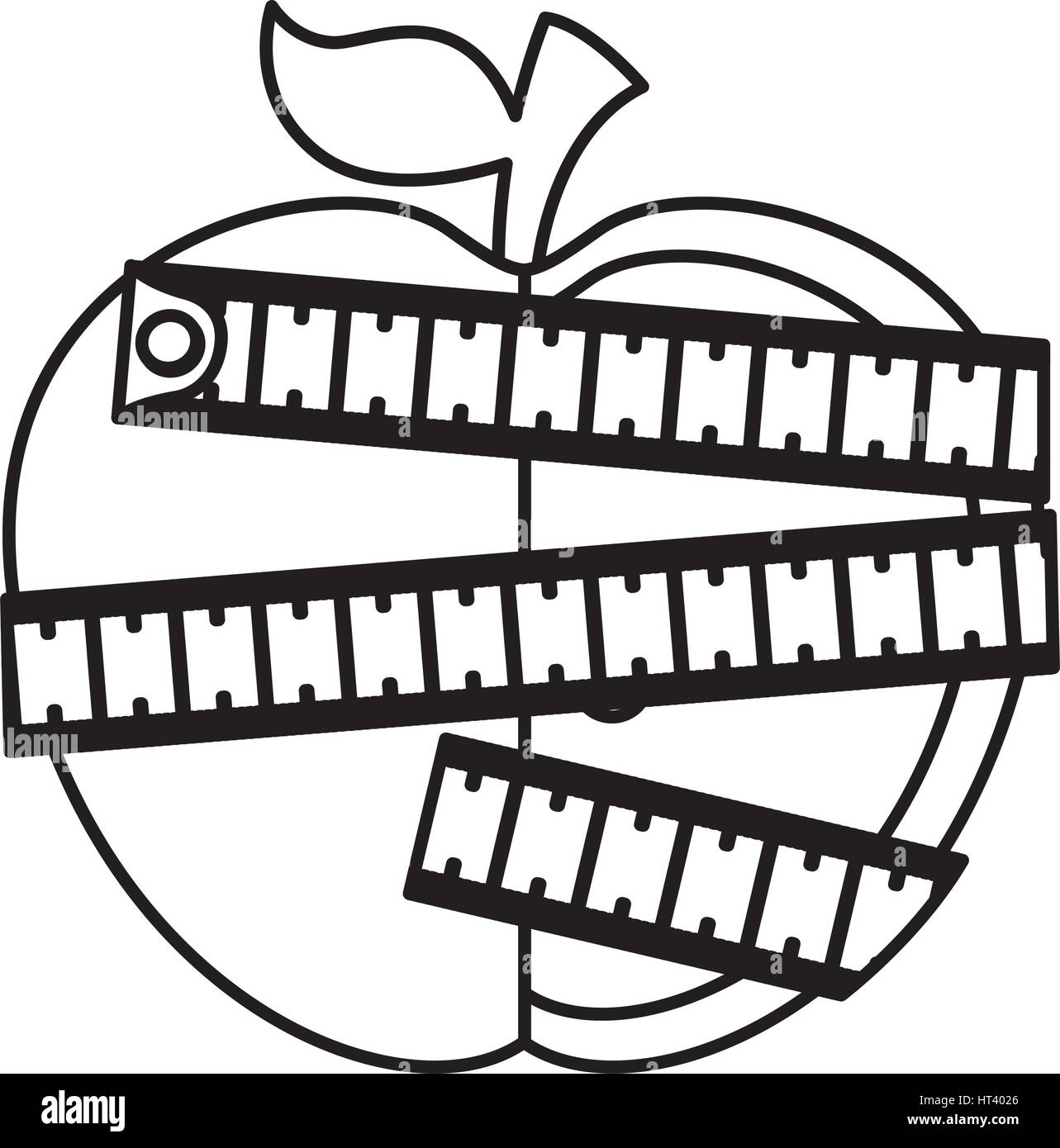 https://c8.alamy.com/comp/HT4026/apple-with-tape-measure-icon-HT4026.jpg