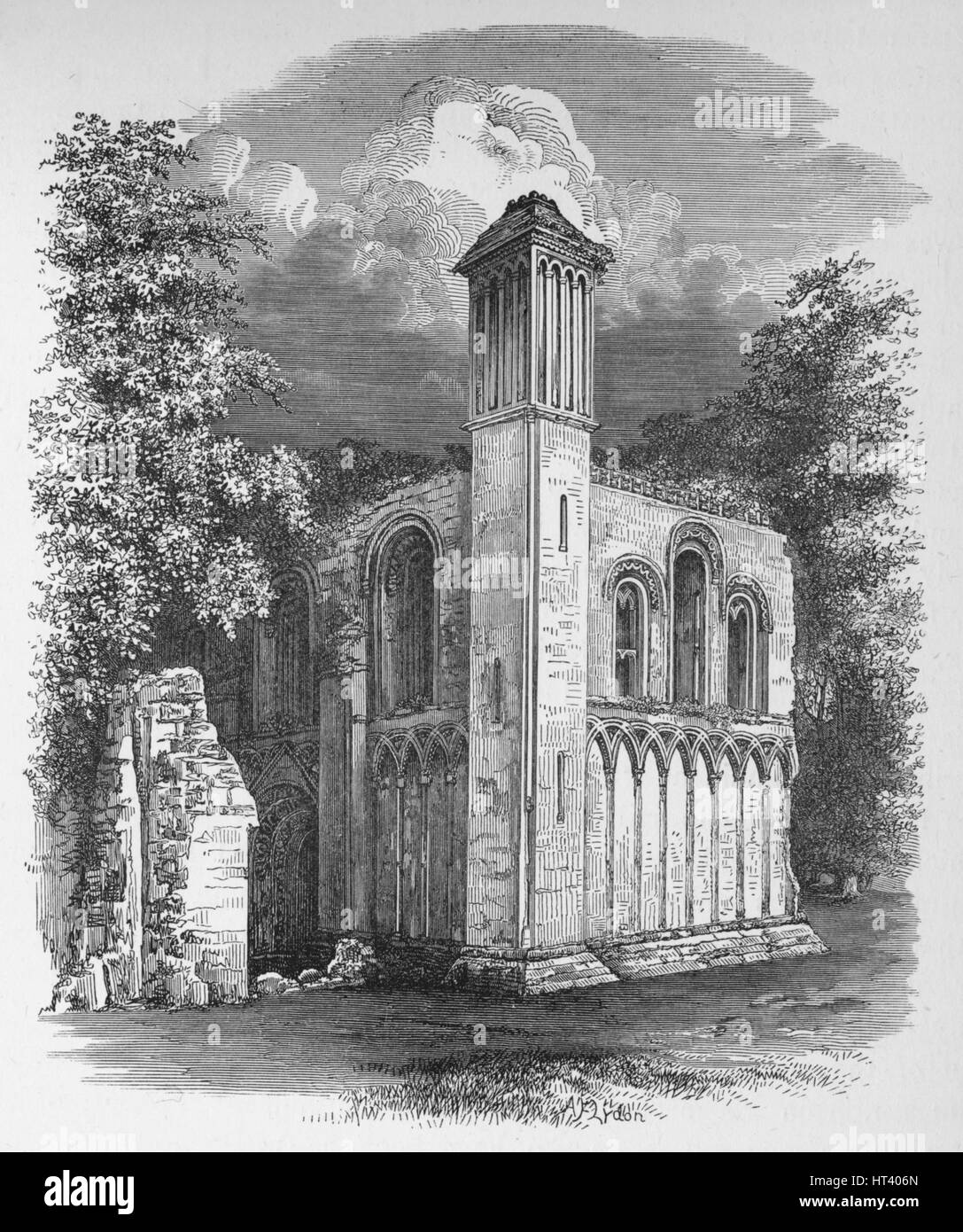'St. Joseph's Chapel, from North-West', Glastonbury Abbey, c1880, (1897). Artist: Alexander Francis Lydon. Stock Photo