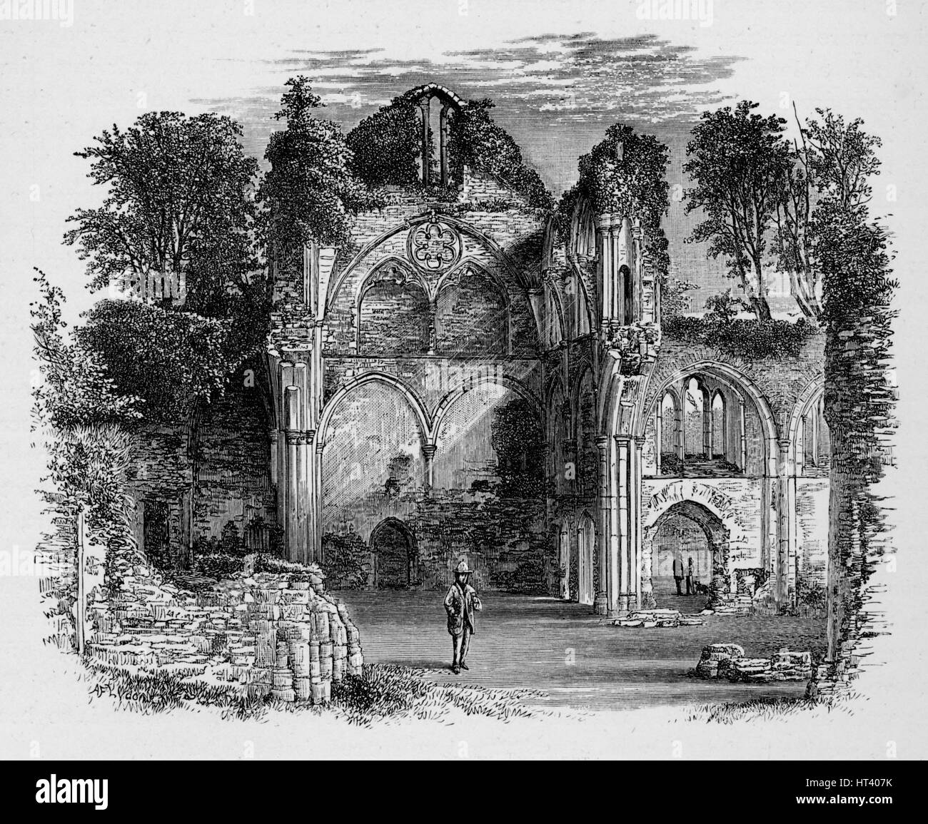 'South Transept', Netley Abbey, c1880, (1897). Artist: Alexander Francis Lydon. Stock Photo