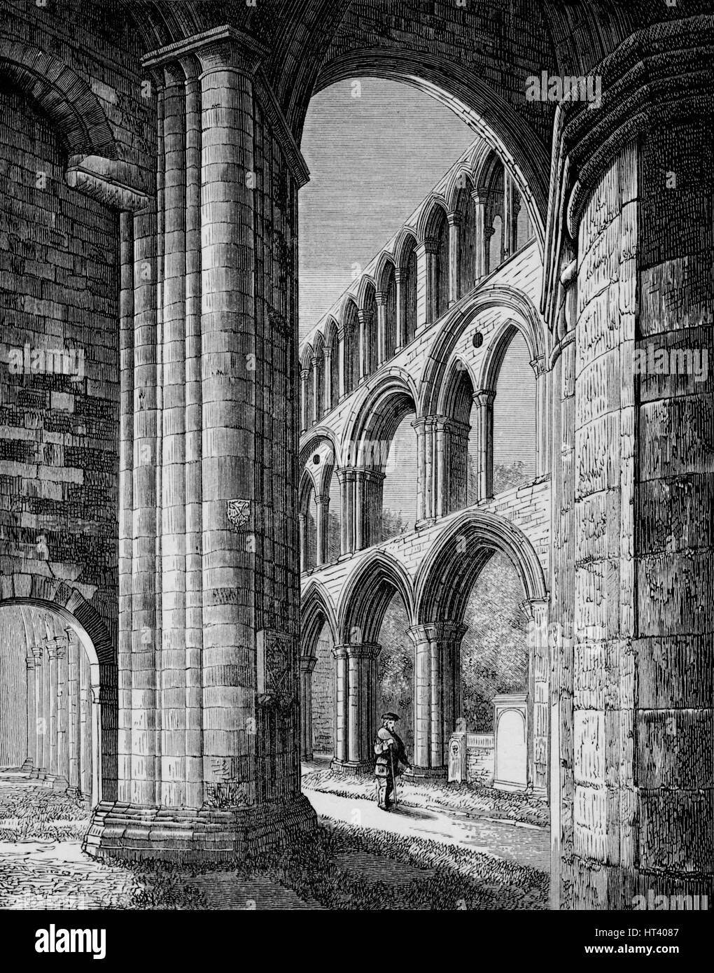'Nave, from South Aisle', Jedburgh Abbey, c1880, (1897). Artist: Alexander Francis Lydon. Stock Photo