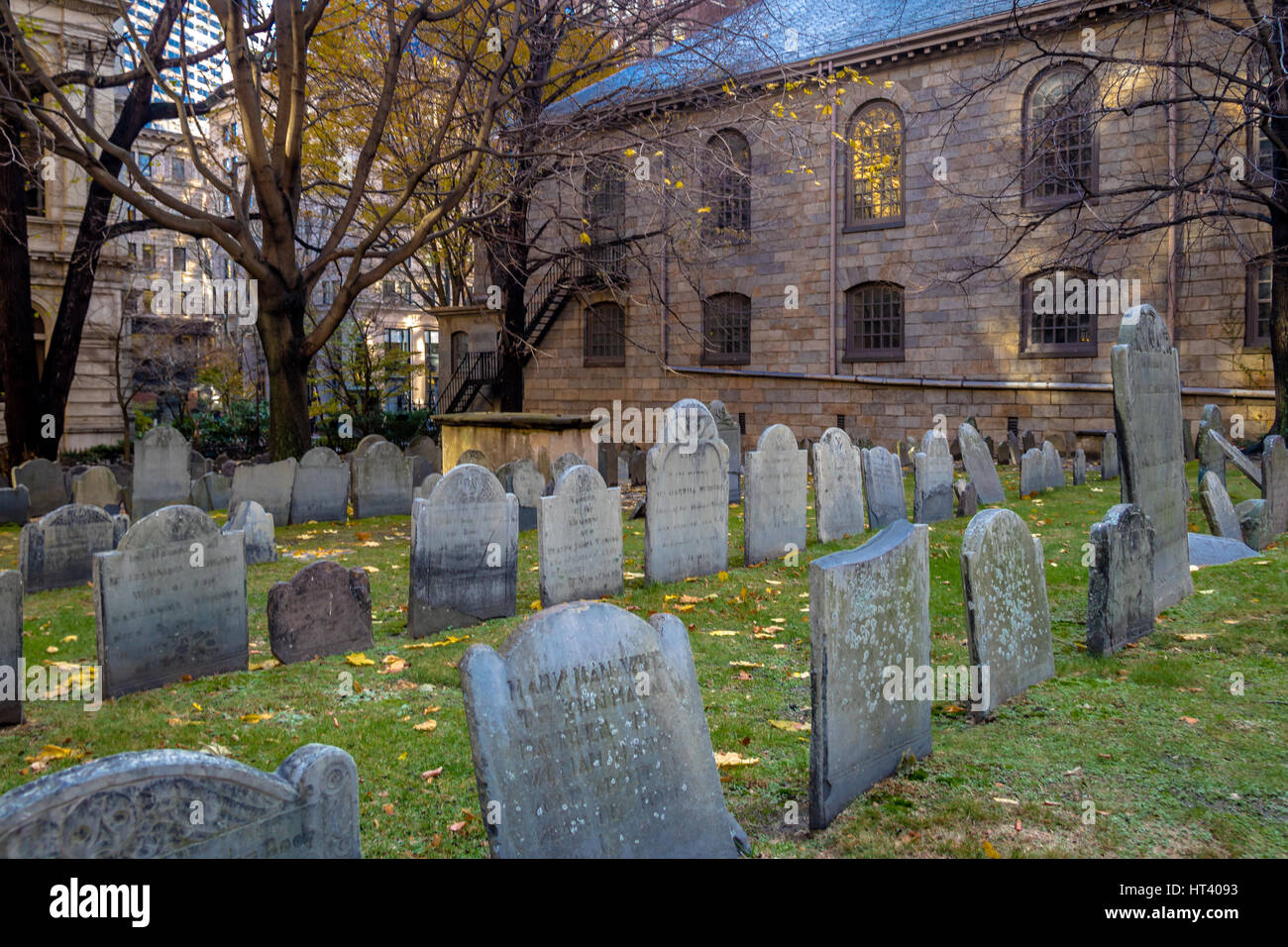 King's Chapel Burying Ground cemetery - Boston, Massachusetts, USA Stock Photo