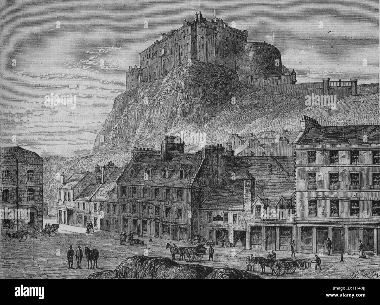 'Edinburgh Castle', c1880. Artist: Unknown. Stock Photo