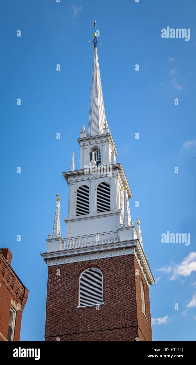 Old North Church Tower - Boston, Massachusetts, USA Stock Photo
