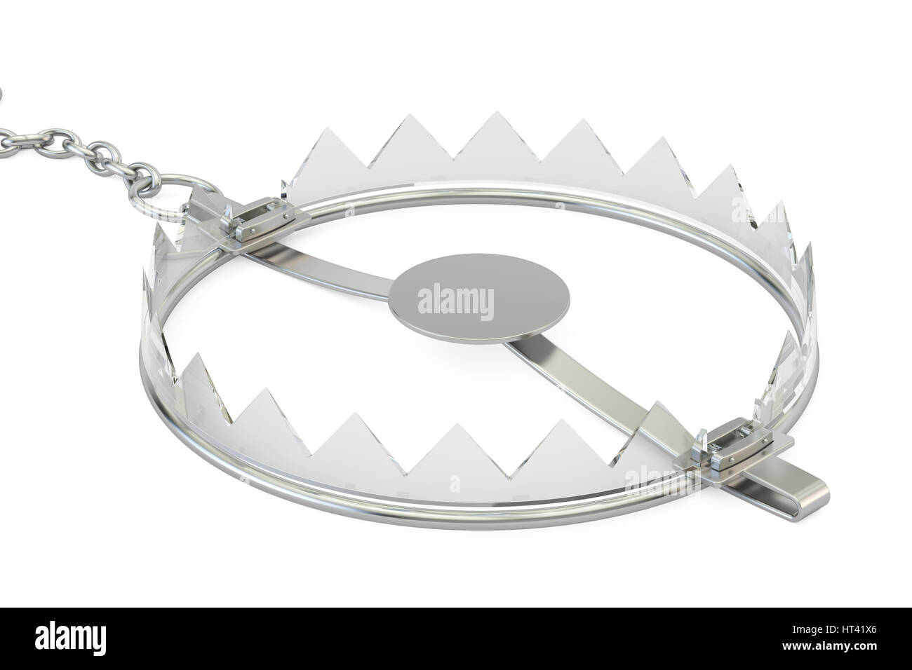 empty glass bear trap, 3D rendering isolated on white background Stock ...