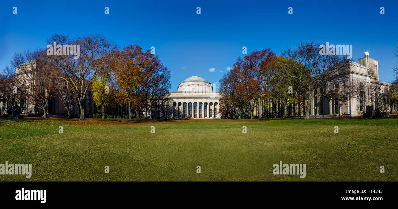 Panoramic view of Massachusetts Institute of Technology (MIT) Dome - Cambridge, Massachusetts, USA Stock Photo