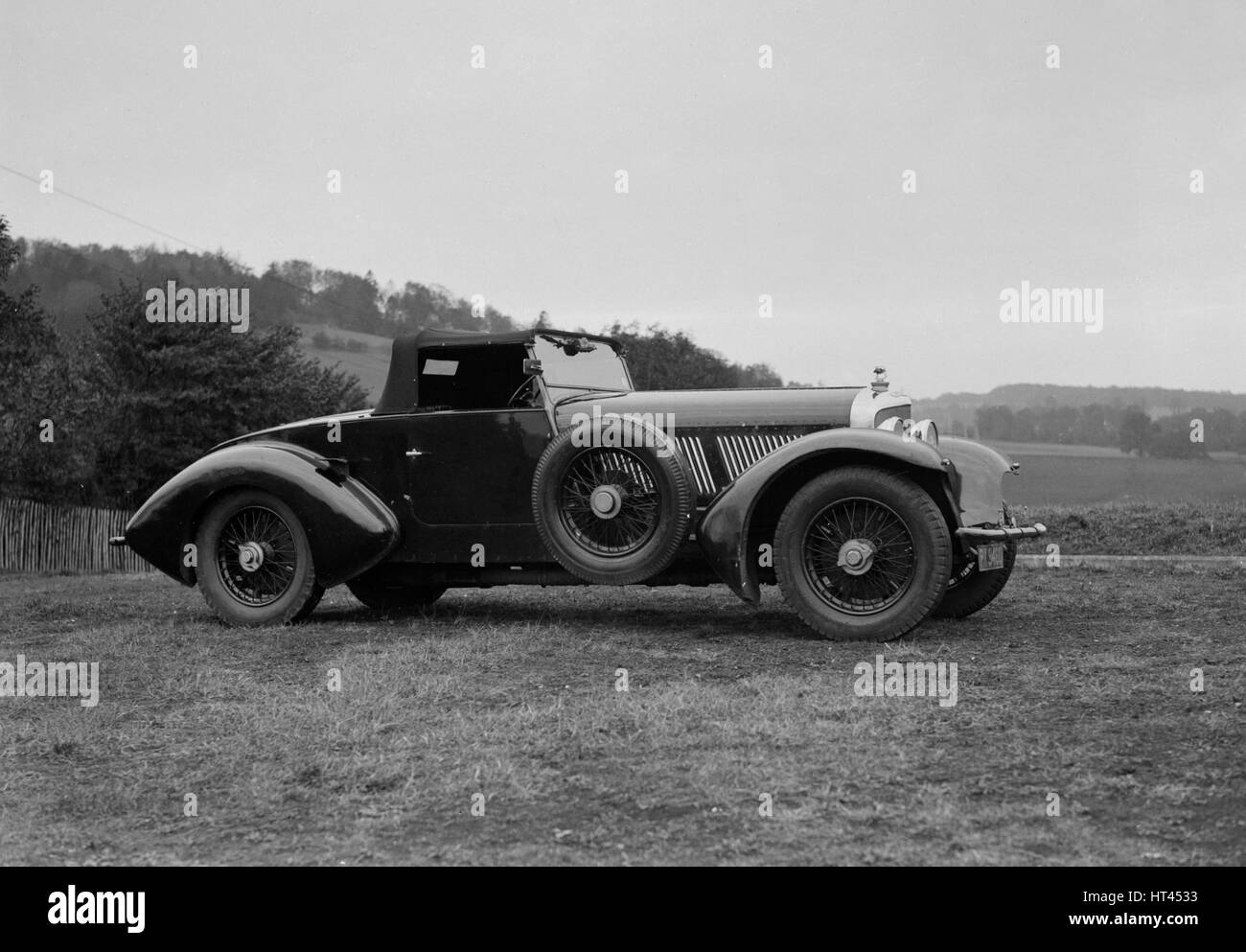 Charles Mortimer's Barker-bodied 2-seater Bentley, c1930s Artist: Bill Brunell. Stock Photo