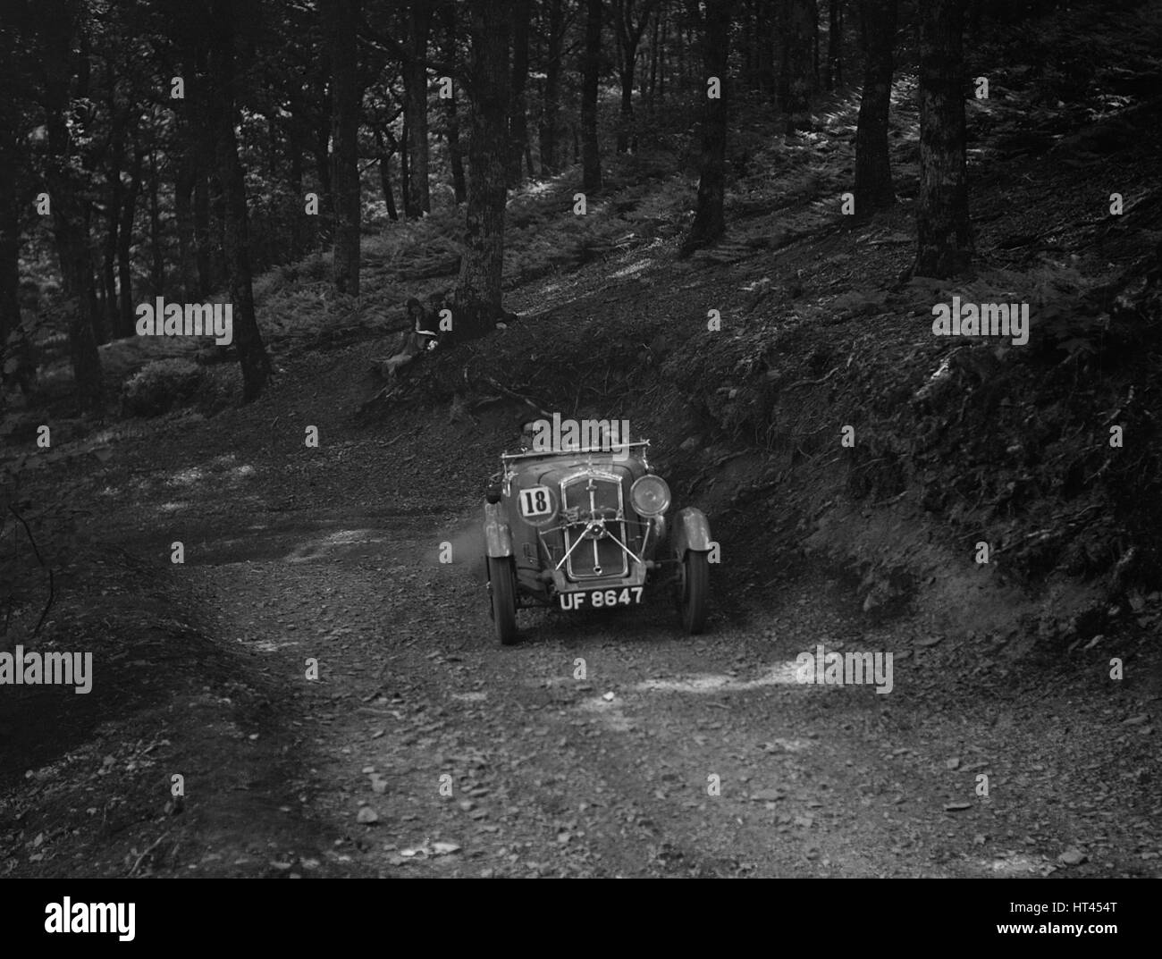 Wolseley Hornet of ARC Rigby taking part in a motoring trial, c1930s. Artist: Bill Brunell. Stock Photo