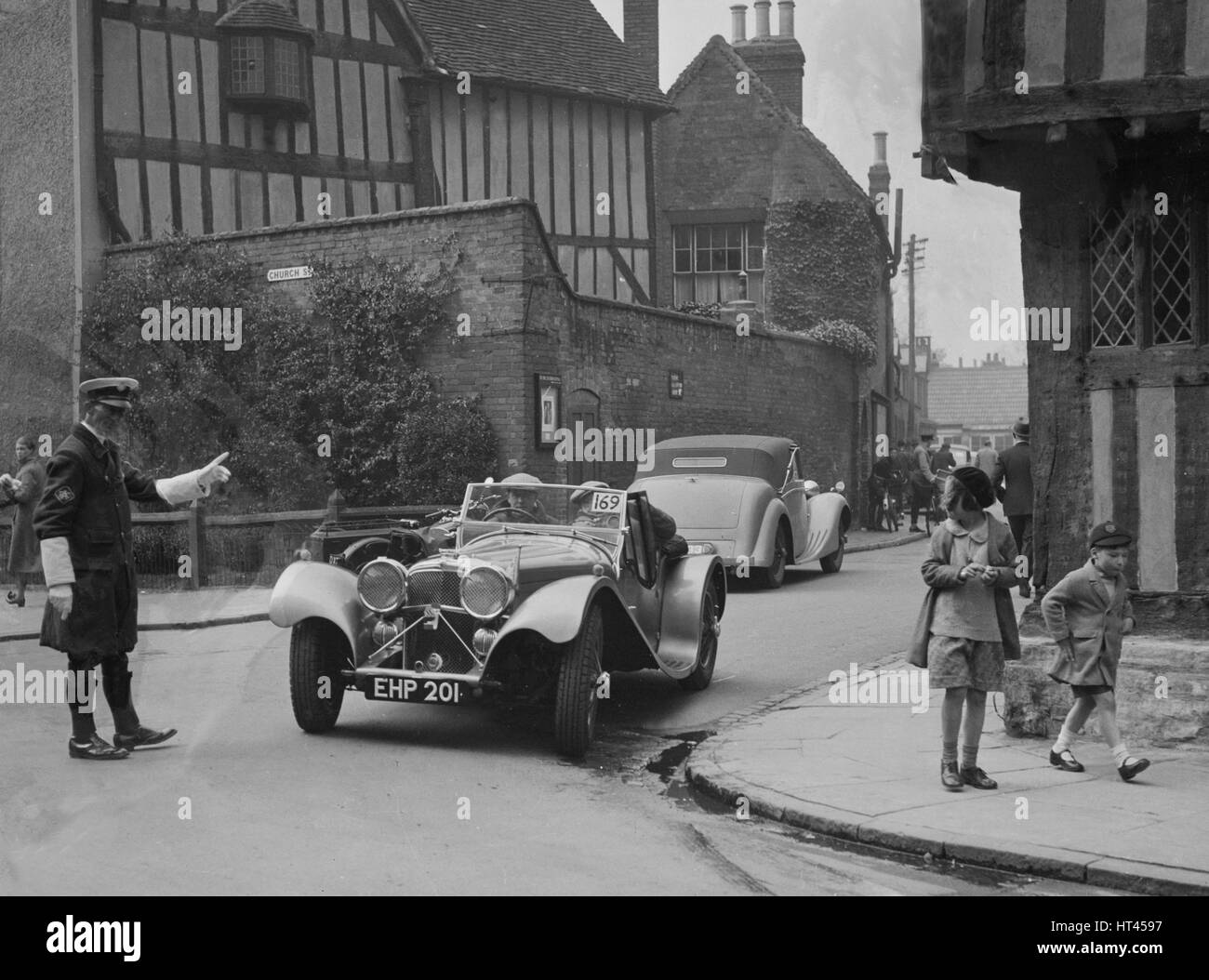 SS Jaguar 100 of SH Newsome competing in the RAC Rally, 1939. Artist ...
