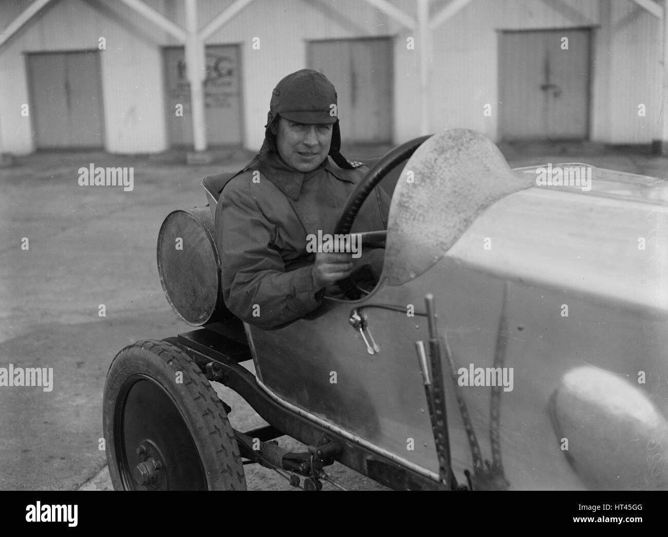 HJC Smith in his Eric-Campbell at the JCC 200 Mile Race, Brooklands, Surrey, 1921. Artist: Bill Brunell. Stock Photo