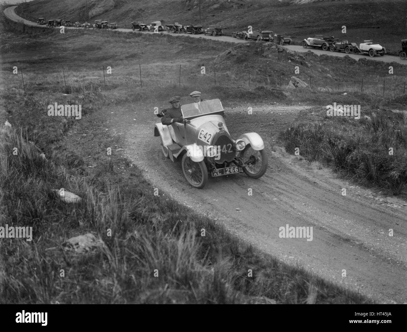 Bugatti of G Blackstock competing in the Scottish Light Car Trial, 1922. Artist: Bill Brunell. Stock Photo