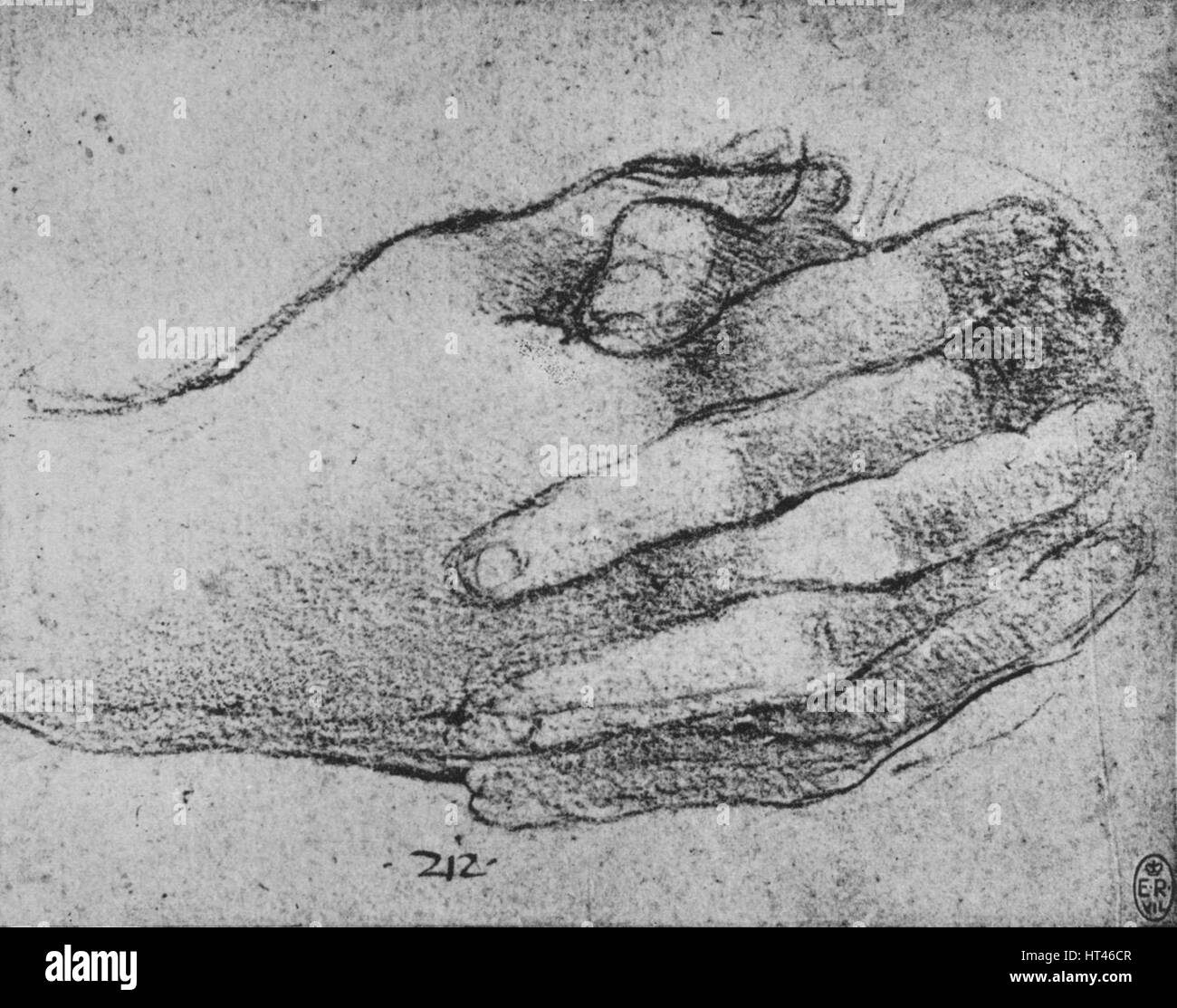 'Study of Clasped Hands', c1480 (1945). Artist: Leonardo da Vinci. Stock Photo
